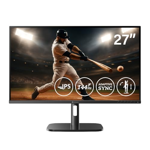 Image of AG Neovo MH2704 27 Inch Height Adjustable Monitor, 144Hz, 1080P, Tilt, Swivel, Pivot, HDMI, DisplayPort, Speakers, Adaptive Sync