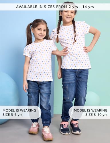 Image of Amazon Brand - Symbol Girls 100% Cotton Graphic Printed Half Sleeves Regular fit T-Shirt