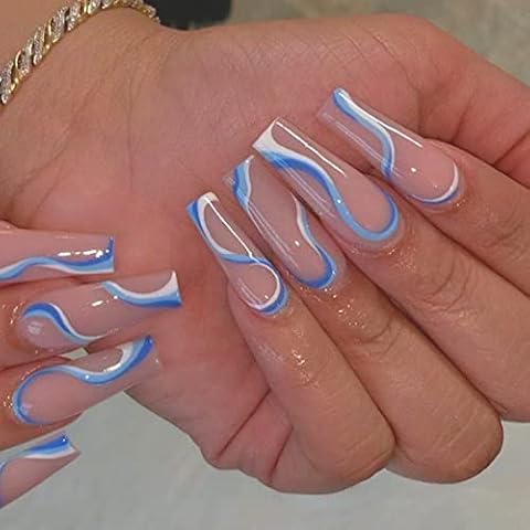 GEEWHILE Diamond French Press On Nails Cover