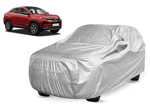 Image of Auto Hub Car Cover Compatible with Tata Curvv with Mirror Pocket, Curvv Car Cover Waterproof, Metallic Silver