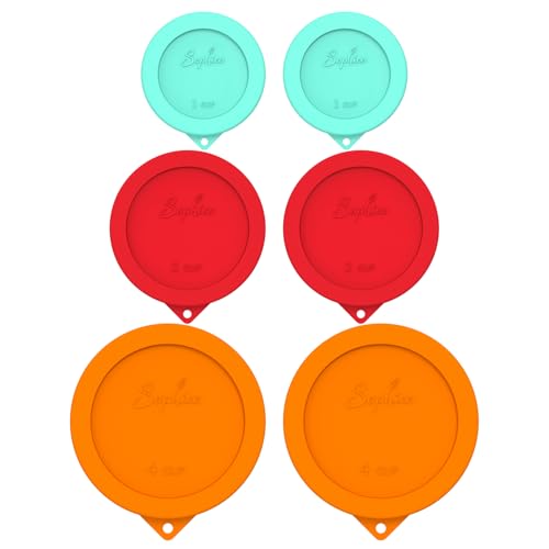 Sophico Round Silicone Storage Cover Lids Replacement for Anchor Hocking and Pyrex Glass Bowls (Container not Included) (MIX-6 PACK)