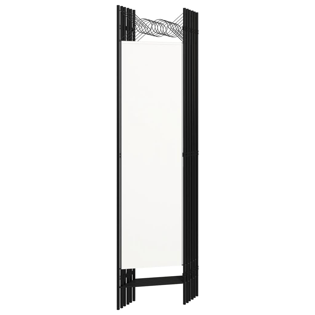 vidaXL Paravento a 6 Pannelli Divisorio Separè Byobu Pieghevole Schermo Separatore Ambienti Interni Protezione Privacy Bianco 240x180 cm