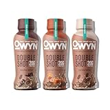 OWYN Only What You Need Double Shot Mocha Latte, Vanilla Latte and Caramel Macchiato Flavored Protein Shake, 20g Protein, 0g Sugar, 3g Fiber, 180mg Caffeine, Dairy Free, Plant Based Protein, 12 CT