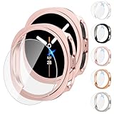 Tensea [5+5Pack for Samsung Galaxy Watch 8 Screen Protector Case 44mm Accessories, Hard PC Bumper/HD Anti-Fog Tempered Glass Protective Film, Face Cover Set, Galaxy Watch 8 Case for Women Men