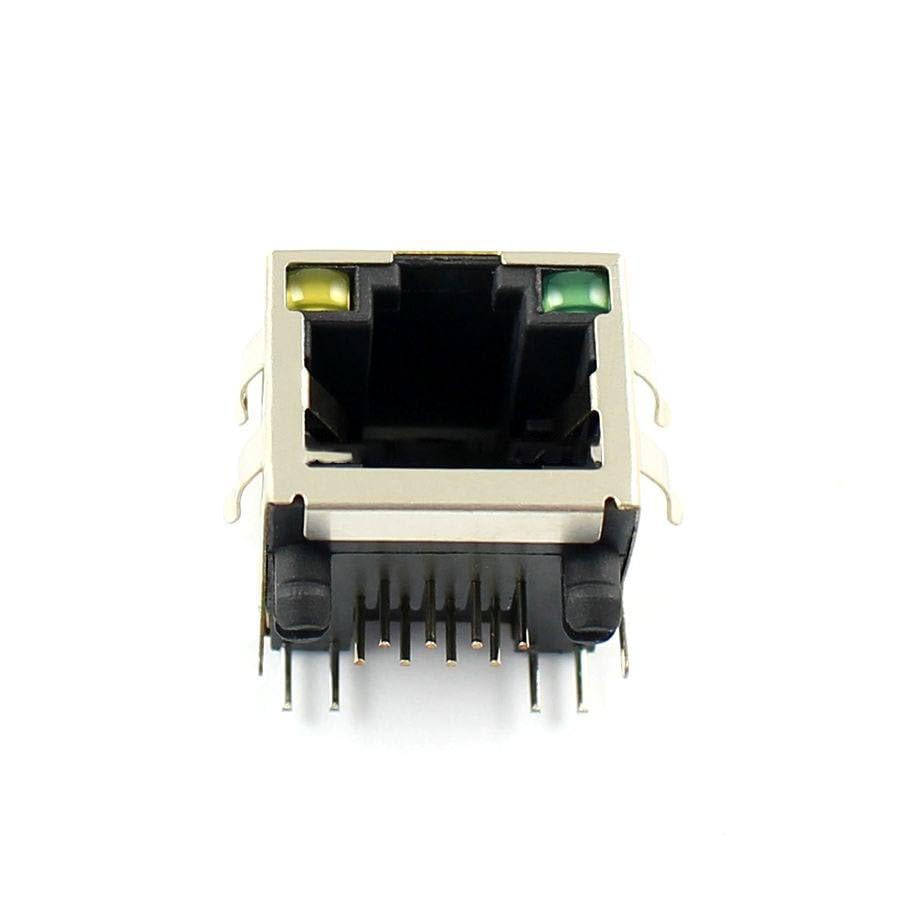 Generic 10 Pcs RJ-45 RJ45 Jack with LEDs Stacked Shielded Series