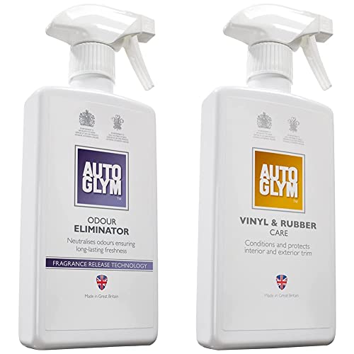 Autoglym AG 685008 Odour Eliminator, 500ml & Vinyl and Rubber Care 500ml