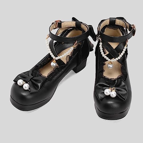 Mary Janes plateforme Lizoleor finitions ruffles soignées