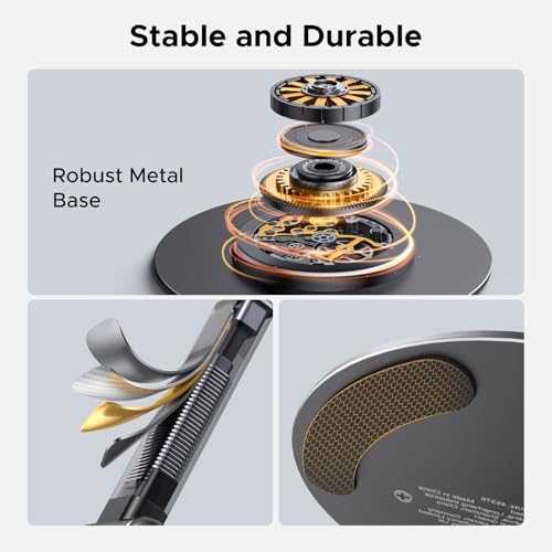Image of UGREEN for Magsafe Phone Stand, Magnetic Holder 360 Rotating, Adjustable Height, Foldable Portable, with Metal Ring, Compatible with iPhone 16 Pro Max, Galaxy S24, and More