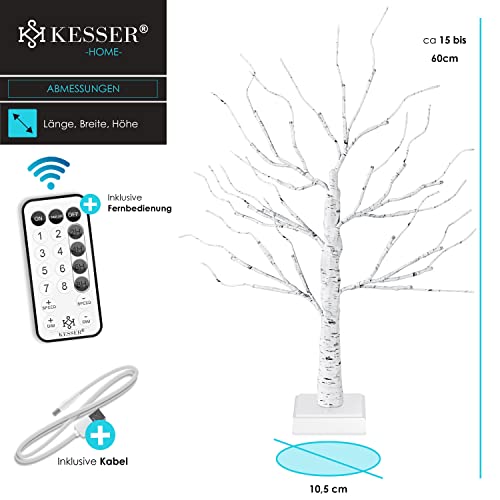 KESSER® Albero Luminoso di Betulla, 60 cm, con