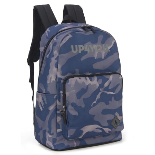 Mochila Costas Escolar Juvenil Camuflada Azul Up4you Luxcel
