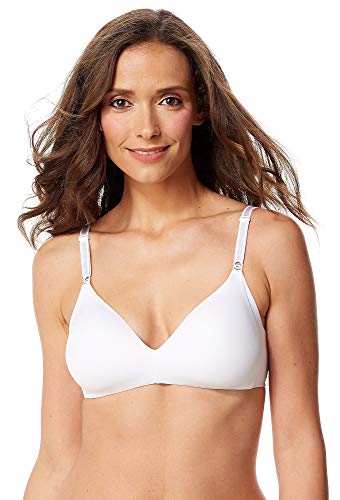 Warner's Women's No Side Effects Underarm-Smoothing Comfort Wireless Lightly Lined T-Shirt Bra 1056, White, 40C #TOP23