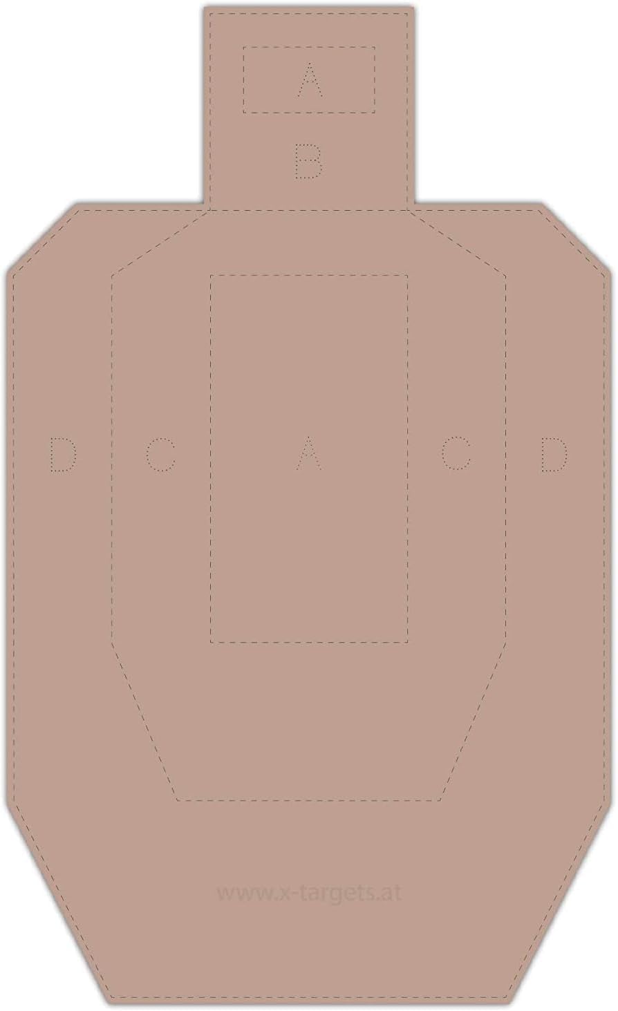 USPSA/IPSC Metric - Disco de competición (cartón corrugado, 46 x 76 cm), color marrón y blanco