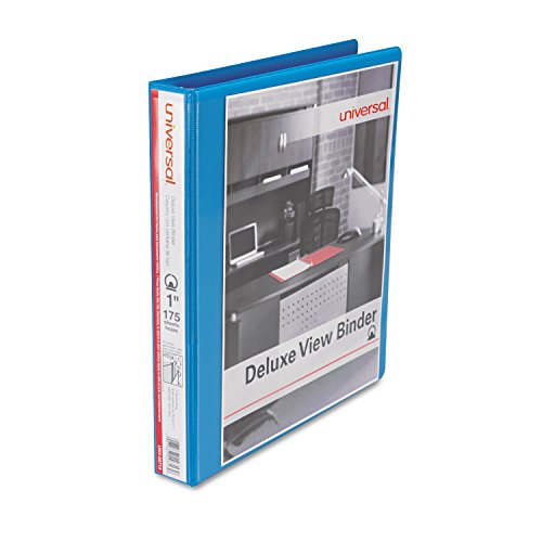 Universal 20713 Deluxe Round Ring View Binder, 1-Inch Capacity, Light Blue (UNV20713)