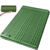 Doppel-Luftmatratze mit eingebauter Pumpe, schnelles Aufblasen und Luftablassen für Outdoor-Camping und Rucksackreisen