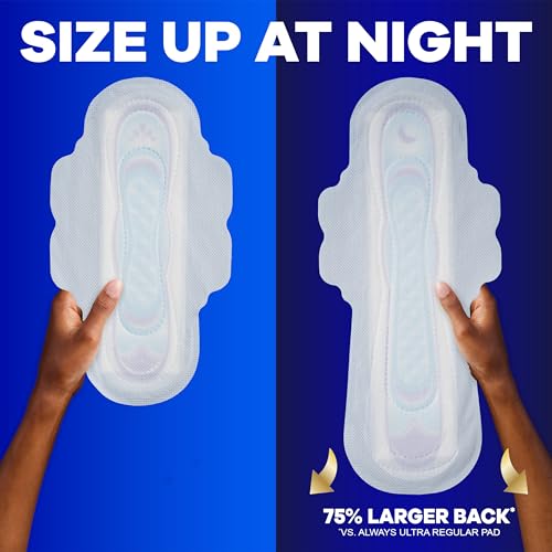 Image of Always Ultra Thin Overnight Pads, Size 5, Extra Heavy Overnight, Unscented, 92 Count (4 Packs of 46)