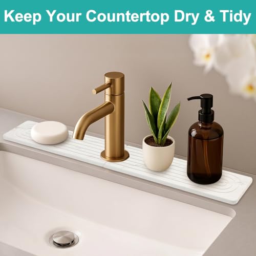 Fregadero de cocina limpio con el protector de encimera de diatomita absorbente 6