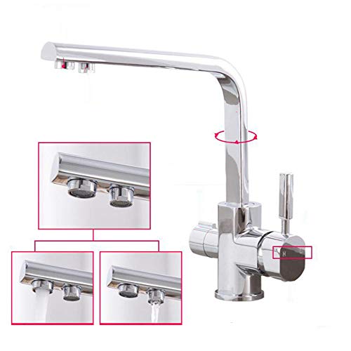 Robinet mitigeur cuisine 3 voies double sortie avec eau filtrée pure - 4