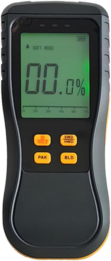 Non-Destructive Meter LCD Digital Wood Humidity Tester with LED Back Port 4 Working Modes for Wood Building Materials Packaging Materials