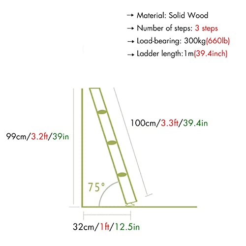 Escalera de cama WooLoft para litera de 100 a 225 cm con herrajes completos de fijación 4