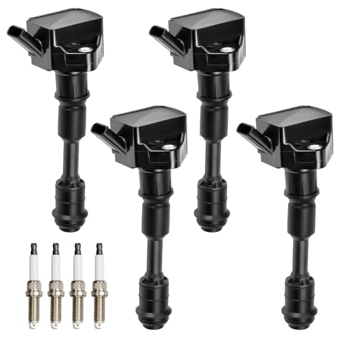 Image of 4 PCS UF756 Ignition Coil Pack with 31312514 Coil Pack Set Iridium Spark Plugs Compatible with Volvo S60 /XC60 2020-15, S80 2016, S90 /V60 /XC90 2020-16, V90 XC40 2020-19, XC702.0L L4# 313125140 GN10907