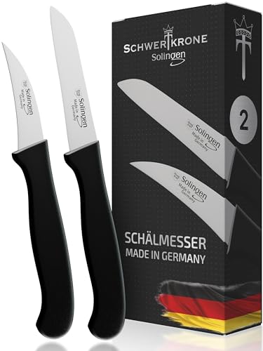 Schwertkrone Couteau à éplucher Couteau à légumes courbé Bec d'oiseau Solingen (2 pièces courbes)