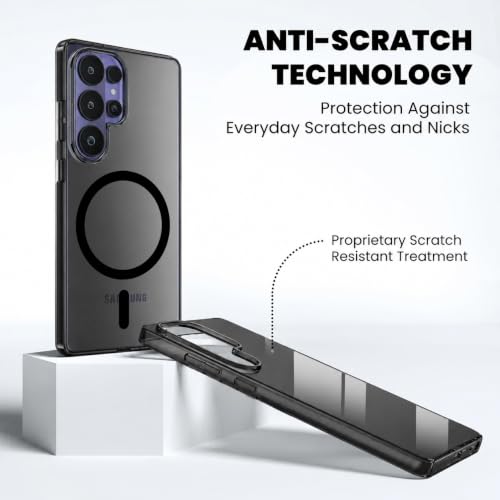 Image of Elzzi Anti Scratch Semi Translucent Cover for Samsung S26 Ultra Case, Premium PC + TPU Magnetic Phone Cases Drop Proof,Compatible with Magsafe Slim Never Yellowing Shockproof