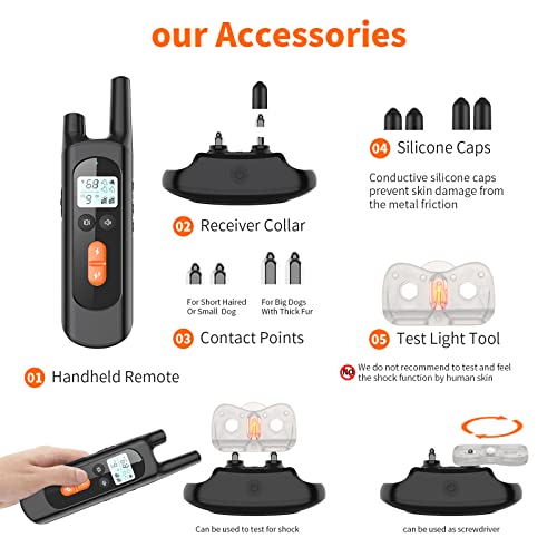 Dog Training Collar, Dog Shock Collar for Large Medium Small Dogs with Remote Range 2600Ft , Waterproof Rechargeable… - Image 6
