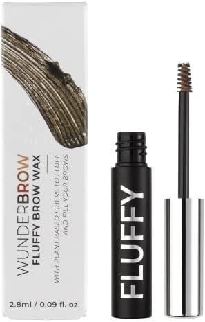 WUNDERBROW Fluffy Brow Wax, Vegan and Cruelty-Free Eyebrow Wax With a Waterproof Long Lasting Hold, Enriched with Jojoba and Argan Oil, Black/Brown