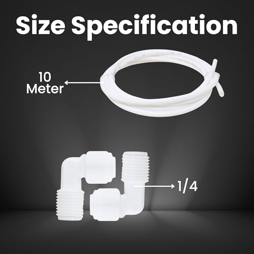 Image of AMPEREUS RO Pipe 10 Meter Length With 2 Connector and Teflon Tape Suitable For Residental Water Purifier (1 /4 inch Size)