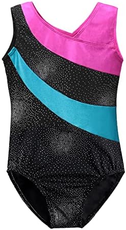 Leotards for Girls Gymnastics Toddler Dance Clothing Ballet Tutu Sparkles Black Blue Purple Colorful Ribbons