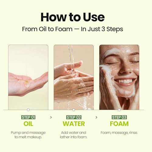 Image of [K-Beauty] Cica Biome Oil to Foam - All-in-One Korean Face Wash Oil-Based Foaming Facial Cleanser - Soothing & Hydrating Makeup Remover - Gentle Deep Cleansing Oil for Sensitive Skin Types 3.88 fl oz
