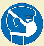 Conditionné à l'unité Sticker Port du Masque Obligatoire, panneau Autocollant Sticker 20 cm affiche autocollante pour vitrine, porte vitrée, commerce porte et mur