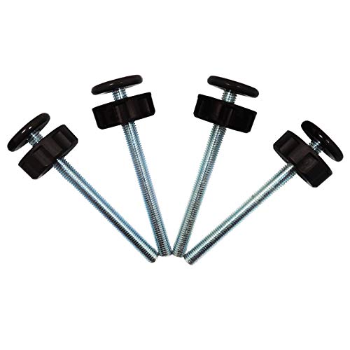 Baby Gate Guru Extra Long M10 (10mm) Spindle Rods for Pressure Mounted Gates Replacement Set - 4 Pack of M10 Spindle Screw Bolts for Baby and Pet Safety Gates - Choose Your Color (10mm, Black)