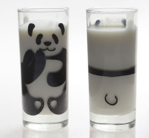 1 of Stylish Transparent Panda Glass Cup for Milk Cute Home Decoration (CLEAR)