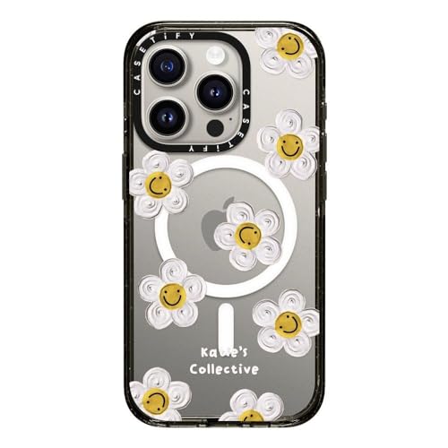 CASETiFY �C���p�N�g iPhone 15 Pro �P�[�X [MIL�K�i���� (4x MIL-STD-810G) / 2.5m����̗����������N���A / MagSafe �ɑΉ�] - �ԕ� Print - Daisy by Katie-s Colle