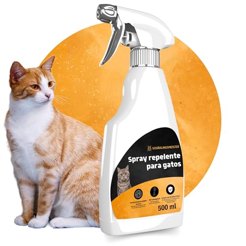 Contra Katz Spray - Repelente de gatos en spray 500ml - URINE STOP PROTECCIÓN A LARGO PLAZO - Ahuyenta gatos con eucalipto - Susto de gato - Defensa de gato en el exterior - Repelente para gatos