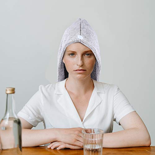 Lurrose 2 Unidades de Toalha de Cabelo de Lã de Coral para Mulheres Rápido Rápido Secagem Rápida Cab