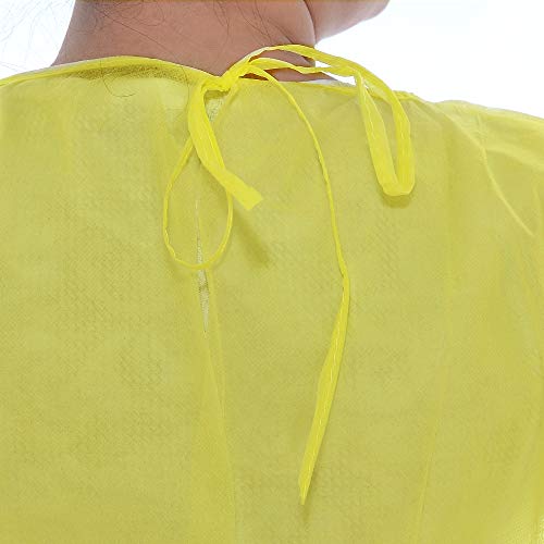 Dealmed Yellow Isolation Gown – 50 Count of Disposable Medical Gowns, Blue Latex-Free, Perfect for Hospitals, Medical Facilities, and Physicians’ Offices (Case of 50) - Image 3