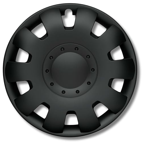 Copricerchi neri 14 pollici - Set da 4 copricerchi da 14-17 pollici - Copri cerchi pollici auto Neptun per quasi tutti i cerchioni in acciaio - Nero o argento