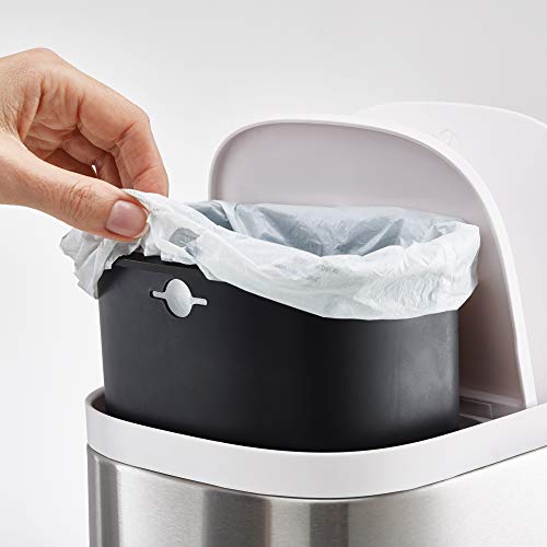 Joseph Joseph Split Step Trash Can Recycle Bin Dual Compartments Removable Buckets, 1.6 Gallon/6 Liter, Stainless Steel #TOP4