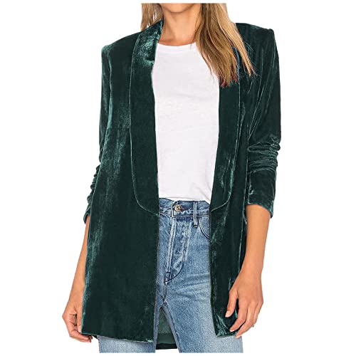 Ninedayx Tops de forro polar para mujer, chaqueta ligera de invierno para mujer, A370, color verde, XXL, A370 Verde, XXL