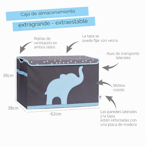 Baúl de juguetes lavable para solucionar el desorden en dormitorios infantiles 3