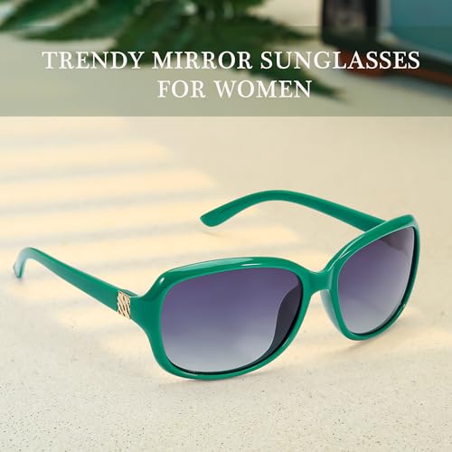 Image of SIPHEW Women's Polarized Sunglasses w UV400 Protection,Classic Sun Glasses | Vintage Sunnies,Wraparound Shade,Lightweight & Comfortable,Big Sunnies eyewear,Driving,Outdoors