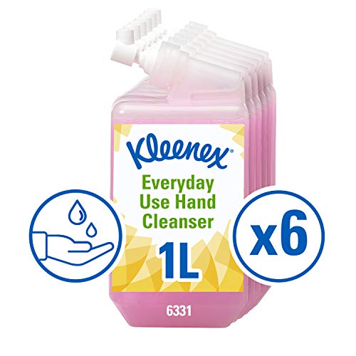 Kleenex 6331 Gel de Manos de Uso Diario, 6 Estuches de Recambio X 1 litro, Rosa