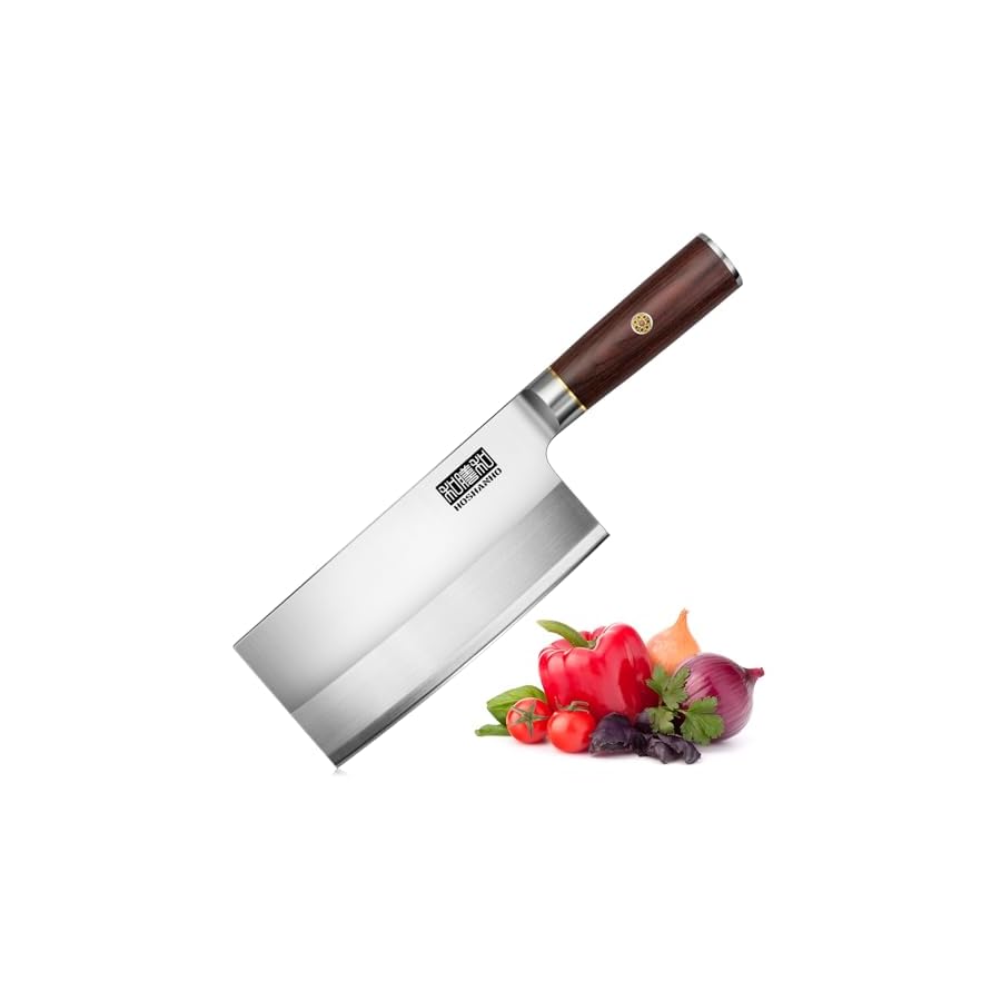 Ultra-Sharp-Cleaver-Knife-Powder-Steel-and-High-Carbon-Steel-Chinese-Cleaver-Knife-Butcher-Knife-with-Wooden-Handle-Meat-Cleaver-for-Home-and-Restaurant HOSHANHO Ultra Sharp Cleaver Knife, Powder Steel and High Carbon Steel Chinese Cleaver Knife, Butcher Knife with Wooden Handle, Meat Cleaver for Home and Restaurant