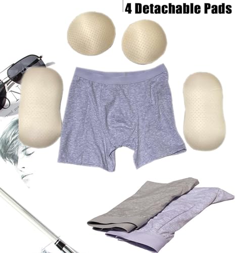Men Butt Lifter Hip Enhancer Padded Underwear, Cotton Butt and Thigh Shapewear Boxer Briefs Push Up Pad Panties Short3