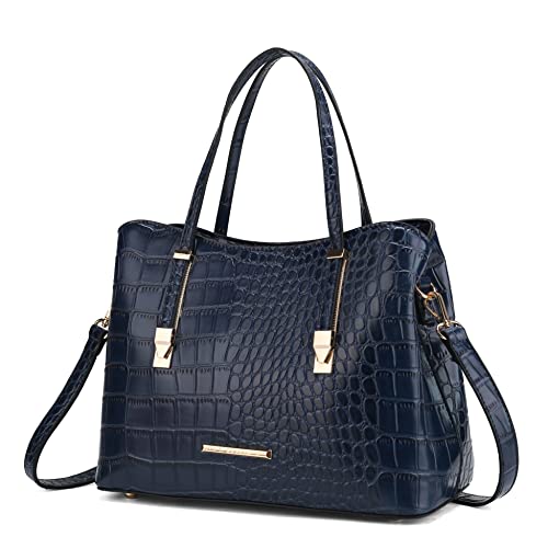 Bolso tipo tote para mujer de la colección MKF, con estampado de cocodrilo en cuero vegano, bolso satchel de moda diseñado para uso diario o cruzado miniatura 1