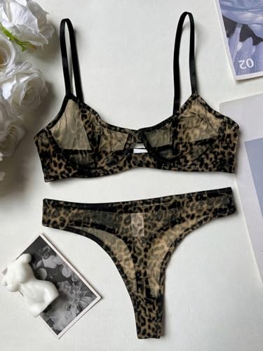 Image of CRIPOM See Through Lingerie for Women Sexy Mesh Sheer Bra and Panty Sets XS-4XL