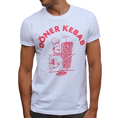 Cadeau costume d'anniversaire T-shirt Döner Kebab drôle blanc L