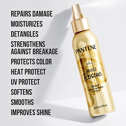 Pantene Miracle Rescue 10-In-1 Multitasking Leave-In Conditioner Spray, 5.7 Fl Oz #TOP2